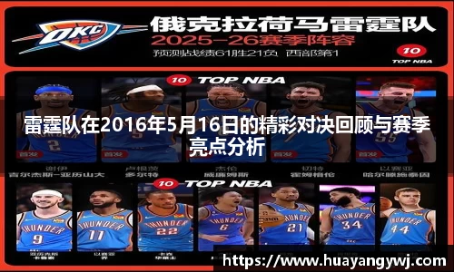 悟空体育雷霆队在2016年5月16日的精彩对决回顾与赛季亮点分析